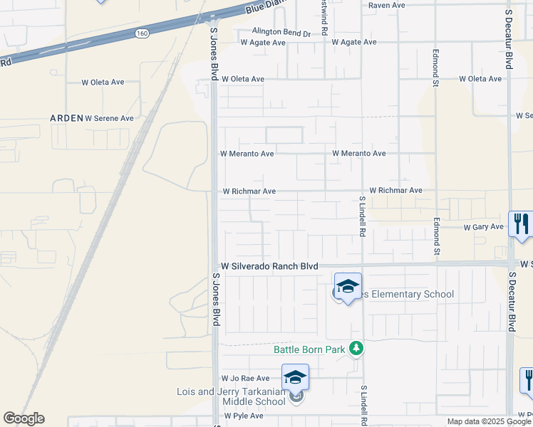 map of restaurants, bars, coffee shops, grocery stores, and more near 5861 Lambert Bridge Avenue in Las Vegas
