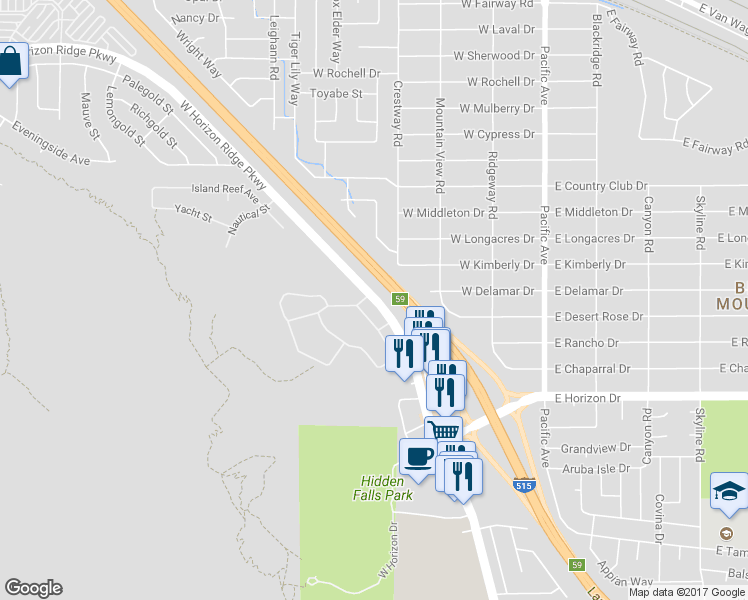 map of restaurants, bars, coffee shops, grocery stores, and more near 534 Crestway Road in Henderson