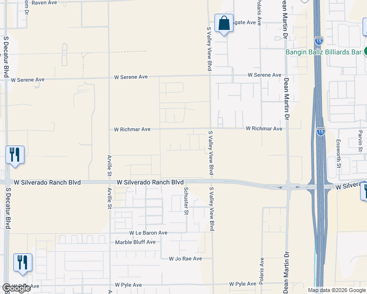 map of restaurants, bars, coffee shops, grocery stores, and more near 9572 Fiddleneck Street in Las Vegas