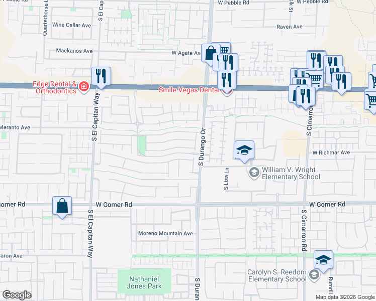map of restaurants, bars, coffee shops, grocery stores, and more near 8669 Horizon Wind Avenue in Las Vegas
