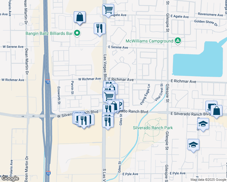 map of restaurants, bars, coffee shops, grocery stores, and more near 9579 Belle Fountain Avenue in Las Vegas