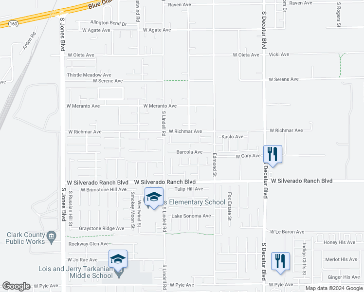 map of restaurants, bars, coffee shops, grocery stores, and more near 5401 Lynn Creek Avenue in Las Vegas