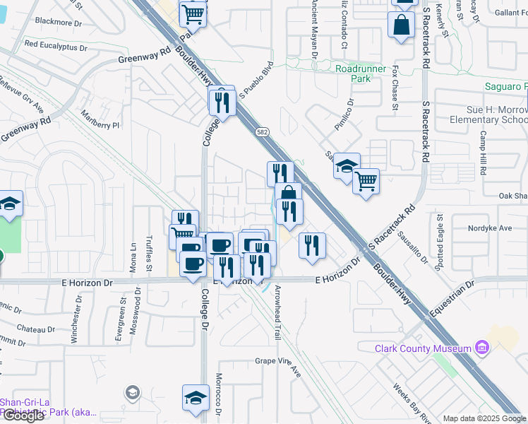 map of restaurants, bars, coffee shops, grocery stores, and more near 781 Heritage Vista Avenue in Henderson