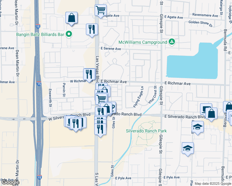 map of restaurants, bars, coffee shops, grocery stores, and more near 55 Belle Essence Avenue in Las Vegas
