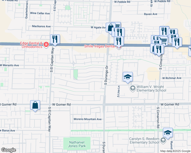 map of restaurants, bars, coffee shops, grocery stores, and more near 8669 Horizon Wind Avenue in Las Vegas