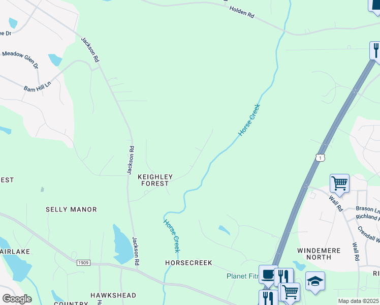 map of restaurants, bars, coffee shops, grocery stores, and more near 8305 Epping Forest Way in Wake Forest