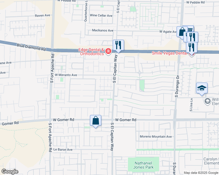 map of restaurants, bars, coffee shops, grocery stores, and more near 9485 Oro Bullion Street in Las Vegas