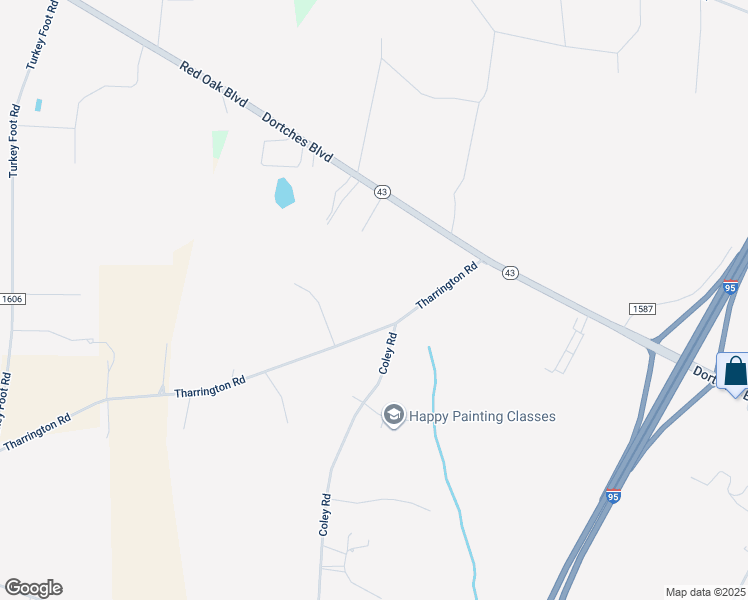 map of restaurants, bars, coffee shops, grocery stores, and more near 4610 Tharrington Road in Rocky Mount