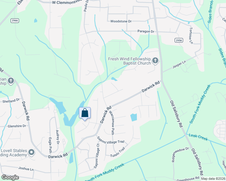 map of restaurants, bars, coffee shops, grocery stores, and more near 4669 Paula Drive in Winston-Salem