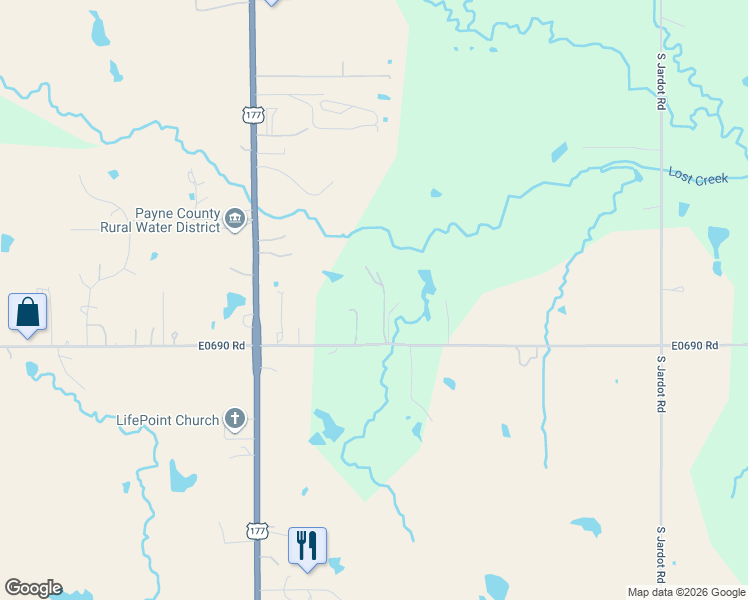 map of restaurants, bars, coffee shops, grocery stores, and more near 818 East 92nd Street in Perkins