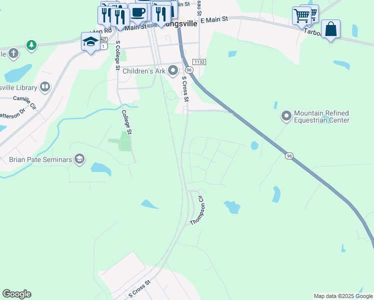 map of restaurants, bars, coffee shops, grocery stores, and more near 301 Azalea Gaze Drive in Youngsville