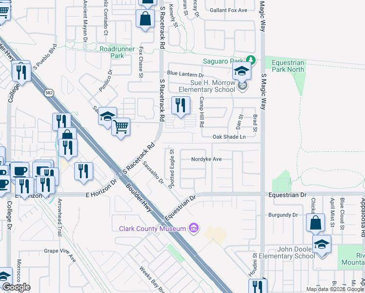 map of restaurants, bars, coffee shops, grocery stores, and more near 1062 African Eagle Avenue in Henderson