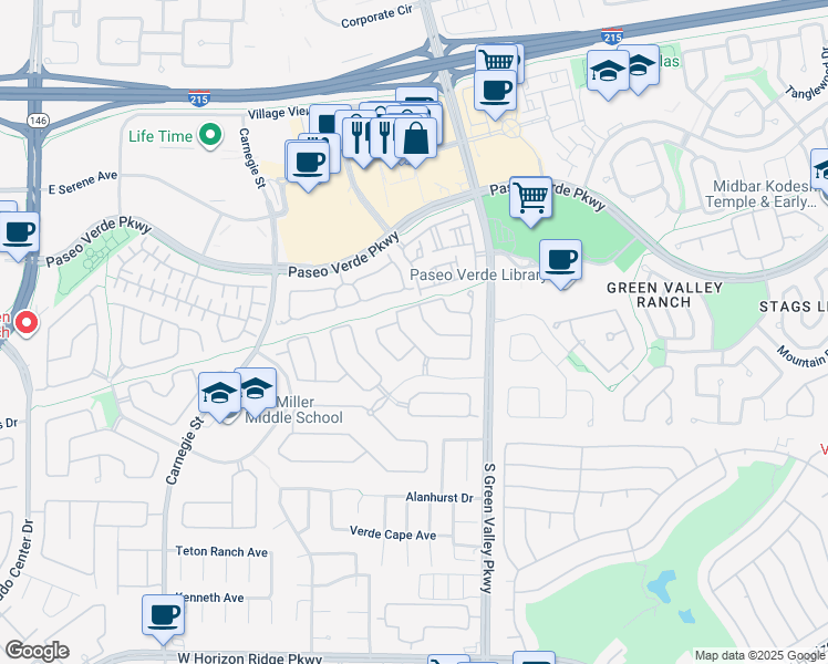 map of restaurants, bars, coffee shops, grocery stores, and more near 2290 Chestnut Bluffs Avenue in Henderson