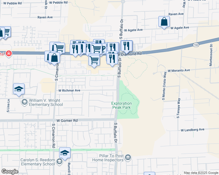 map of restaurants, bars, coffee shops, grocery stores, and more near 7851 Granite Walk Avenue in Las Vegas