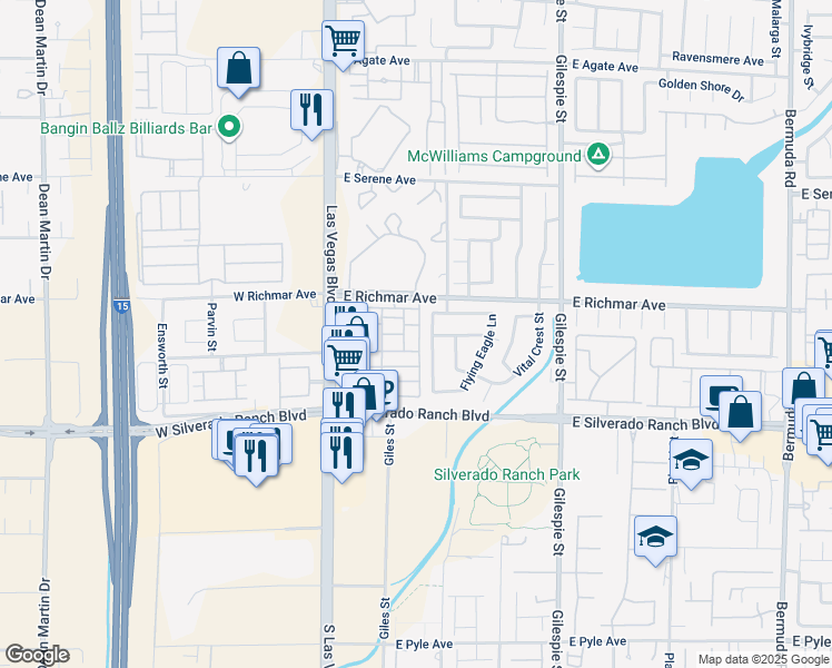map of restaurants, bars, coffee shops, grocery stores, and more near 9567 Belle Reserve Street in Las Vegas