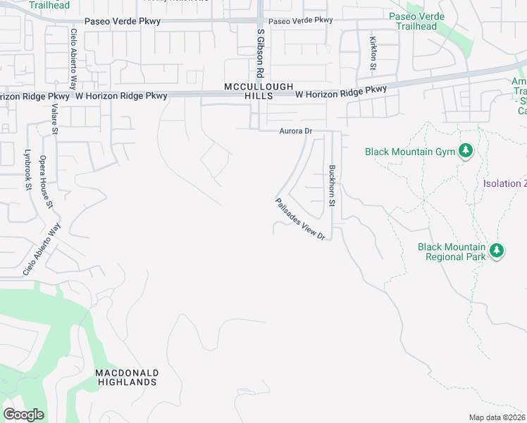 map of restaurants, bars, coffee shops, grocery stores, and more near Palisades View Drive in Henderson