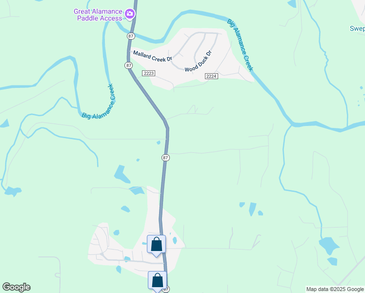 map of restaurants, bars, coffee shops, grocery stores, and more near 122 Herronwood Drive in Graham