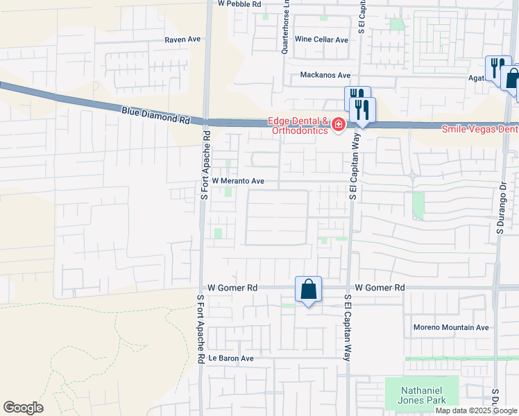 map of restaurants, bars, coffee shops, grocery stores, and more near 9251 West Sunny Oven Court in Las Vegas