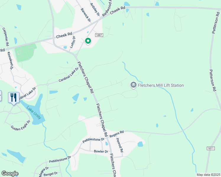 map of restaurants, bars, coffee shops, grocery stores, and more near 4110 Suitt Road in Durham