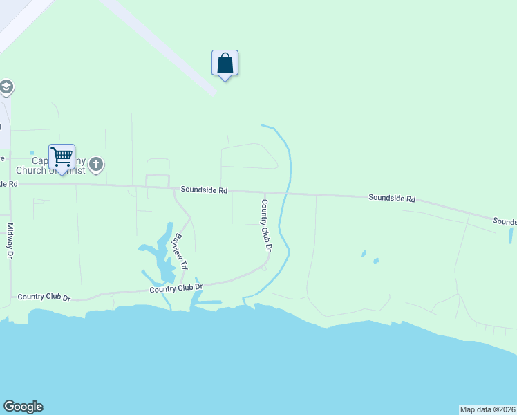 map of restaurants, bars, coffee shops, grocery stores, and more near 313 Country Club Dr in Edenton