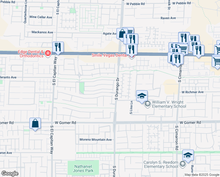 map of restaurants, bars, coffee shops, grocery stores, and more near 8669 Horizon Wind Avenue in Las Vegas