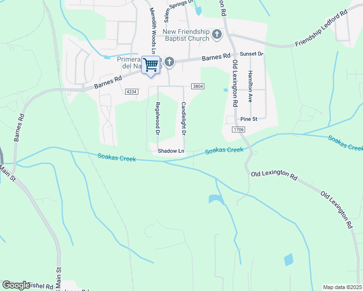 map of restaurants, bars, coffee shops, grocery stores, and more near 4896 Candlelight Drive in Winston-Salem