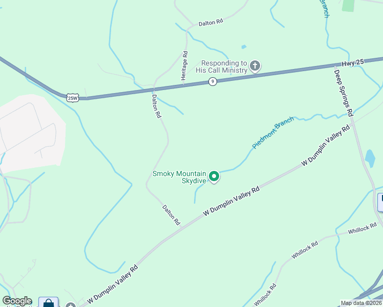 map of restaurants, bars, coffee shops, grocery stores, and more near 1110 Dalton Road in New Market