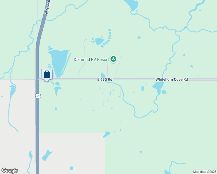 map of restaurants, bars, coffee shops, grocery stores, and more near 69069 South 296 Road in Wagoner