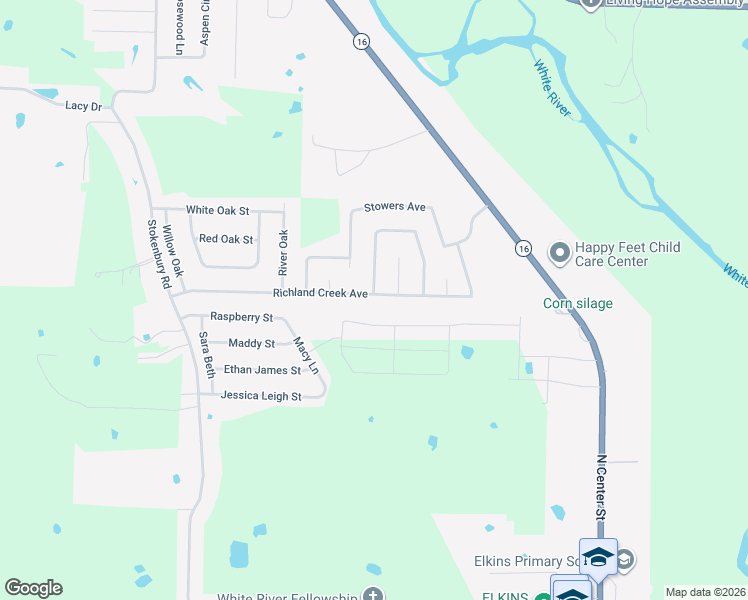 map of restaurants, bars, coffee shops, grocery stores, and more near 637 Richland Creek Avenue in Elkins