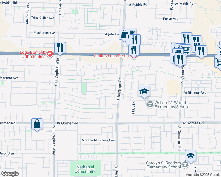 map of restaurants, bars, coffee shops, grocery stores, and more near 8664 Traveling Breeze Avenue in Las Vegas