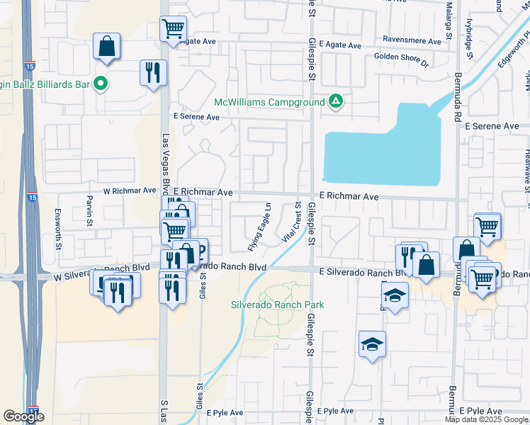 map of restaurants, bars, coffee shops, grocery stores, and more near 144 Beaver Falls Avenue in Las Vegas