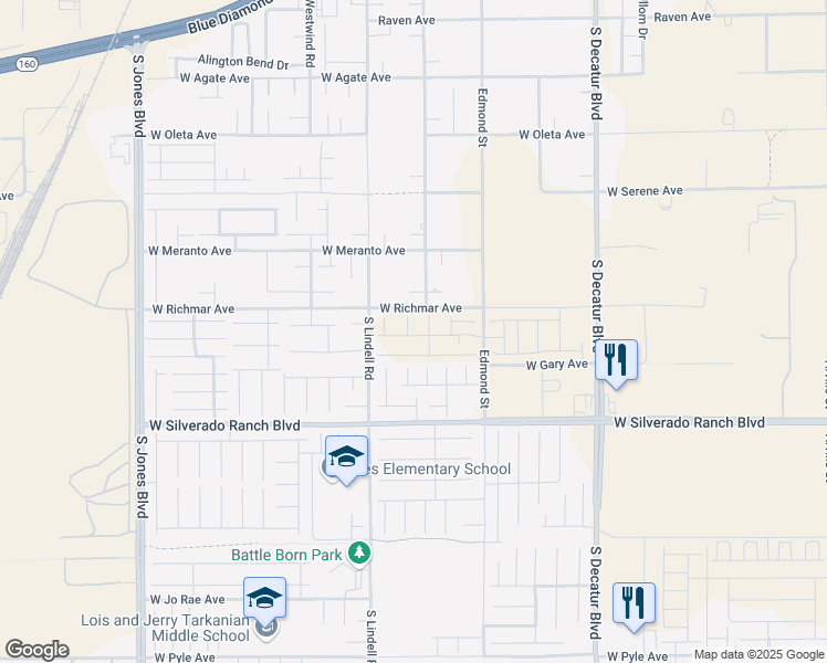 map of restaurants, bars, coffee shops, grocery stores, and more near 9546 Wayfarer Seek Court in Las Vegas