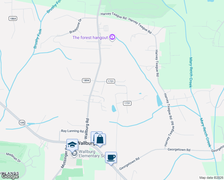 map of restaurants, bars, coffee shops, grocery stores, and more near 234 Reece Road in Winston-Salem