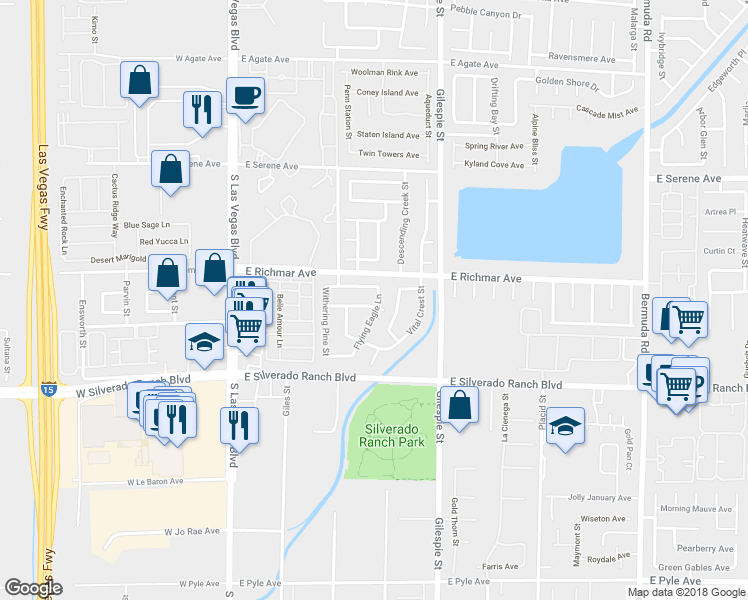 map of restaurants, bars, coffee shops, grocery stores, and more near 127 Willow Dove Avenue in Las Vegas