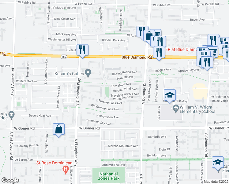 map of restaurants, bars, coffee shops, grocery stores, and more near 8820 Horizon Wind Avenue in Las Vegas