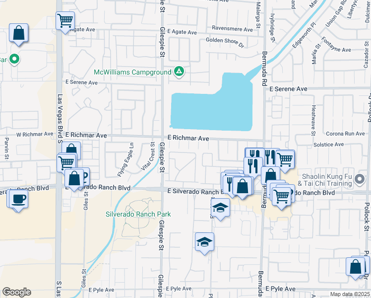 map of restaurants, bars, coffee shops, grocery stores, and more near 9541 Golden Scots Court in Las Vegas