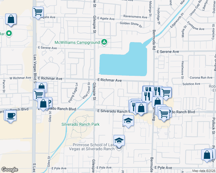 map of restaurants, bars, coffee shops, grocery stores, and more near 9541 Golden Scots Court in Las Vegas