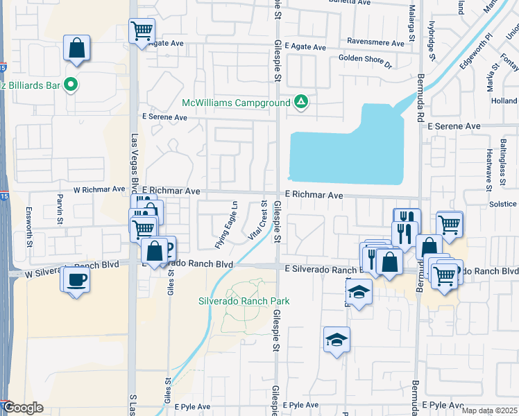 map of restaurants, bars, coffee shops, grocery stores, and more near 9548 Vital Crest Street in Las Vegas