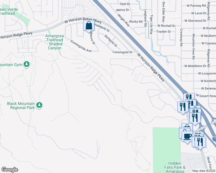 map of restaurants, bars, coffee shops, grocery stores, and more near 318 Natoire Court in Henderson
