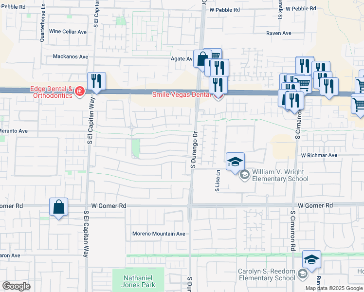 map of restaurants, bars, coffee shops, grocery stores, and more near 8649 Horizon Wind Avenue in Las Vegas