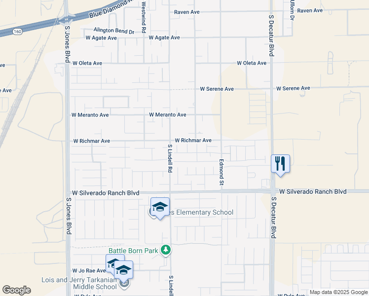 map of restaurants, bars, coffee shops, grocery stores, and more near in Las Vegas