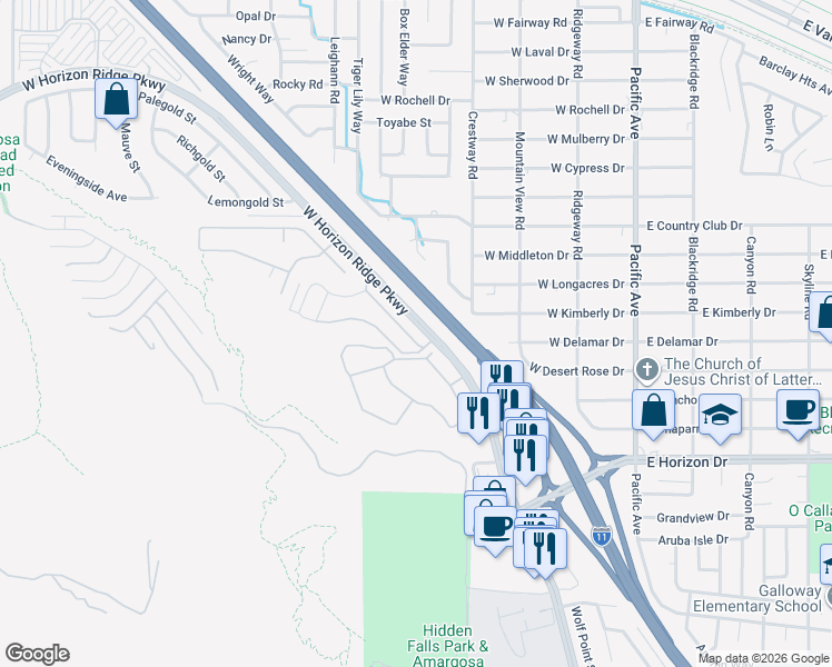 map of restaurants, bars, coffee shops, grocery stores, and more near 316 Rain Quail Way in Henderson