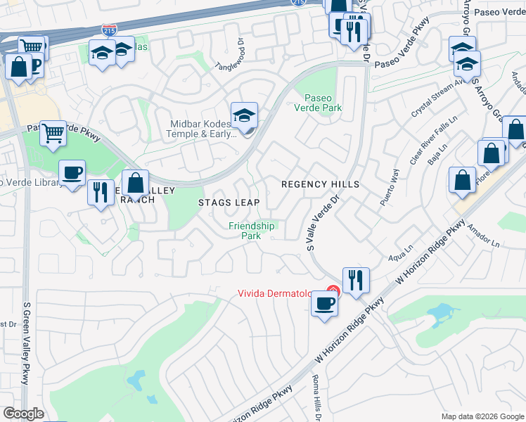 map of restaurants, bars, coffee shops, grocery stores, and more near 1978 Kachina Mountain Drive in Henderson