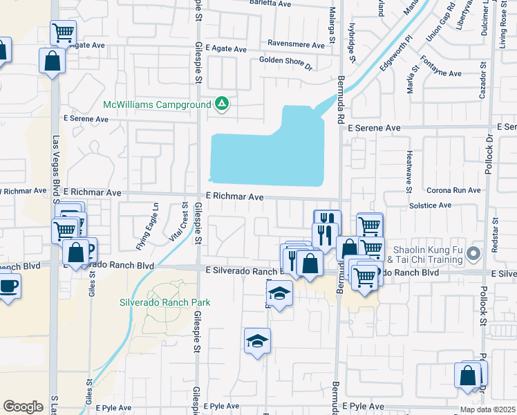 map of restaurants, bars, coffee shops, grocery stores, and more near 9529 Windsor Forest Court in Las Vegas