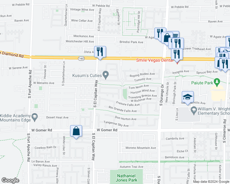 map of restaurants, bars, coffee shops, grocery stores, and more near 8900 Catfish Stream Avenue in Las Vegas
