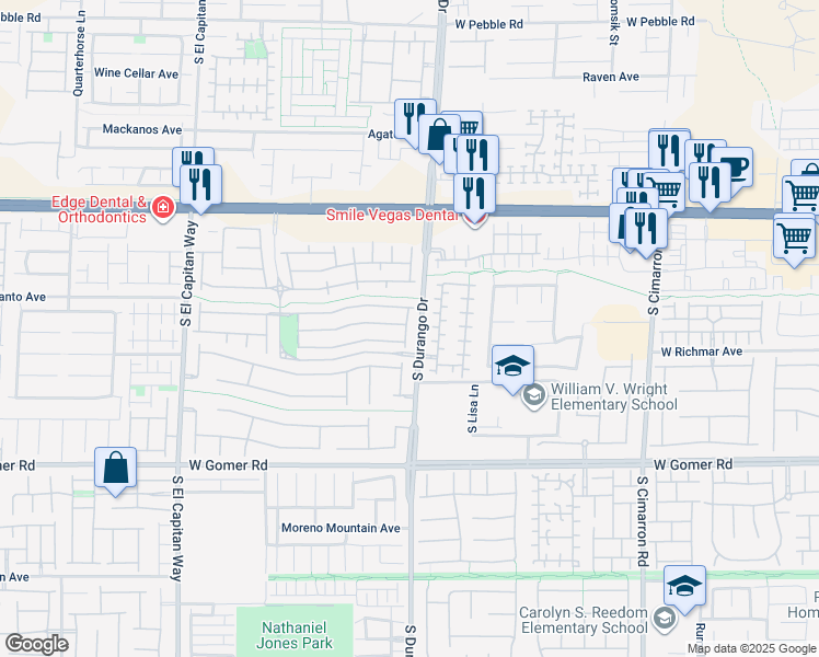 map of restaurants, bars, coffee shops, grocery stores, and more near 9441 New Utrecht Street in Las Vegas