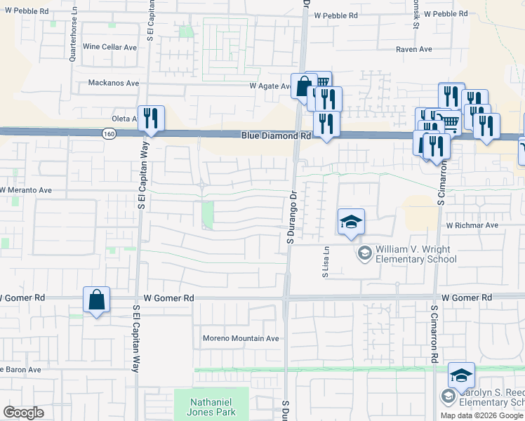 map of restaurants, bars, coffee shops, grocery stores, and more near 8689 Horizon Wind Avenue in Las Vegas