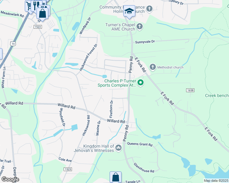map of restaurants, bars, coffee shops, grocery stores, and more near 3970 Sorrell Court in High Point