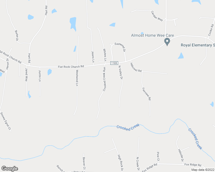 map of restaurants, bars, coffee shops, grocery stores, and more near 75 Crooked Creek Run in Louisburg