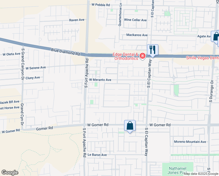 map of restaurants, bars, coffee shops, grocery stores, and more near 9250 West Sunny Oven Court in Las Vegas